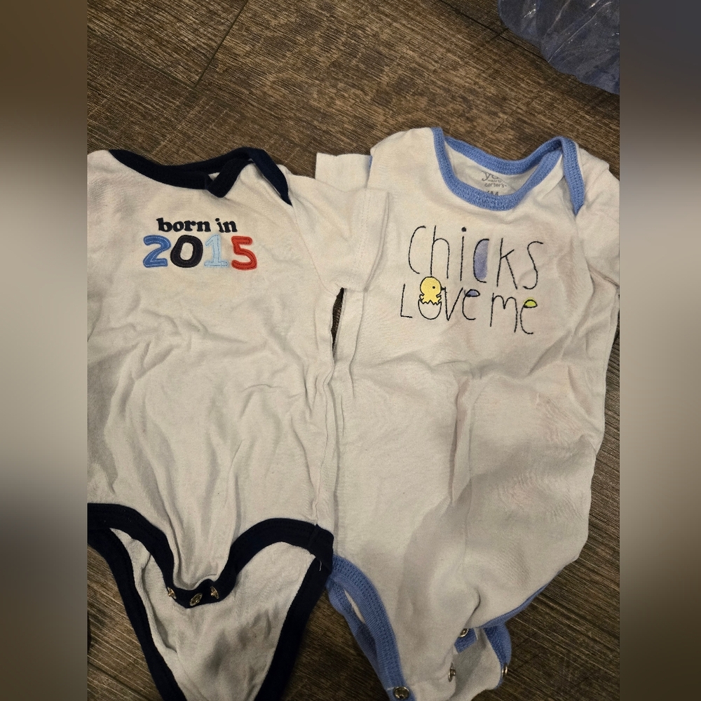 White and Blue Kids One Piece Set